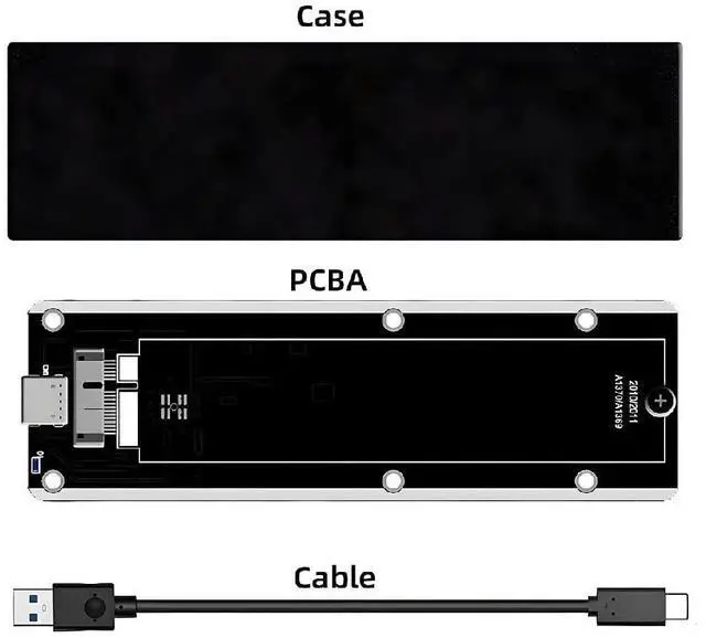 Alt view image 7 of 7 - 6+12Pin MAC SSD to USB 3.0 Type-C 5Gbps Mobile HDD Case Enclosure Adapter for 2010 2011 MAC Air Pro A1369 A1370 SSD