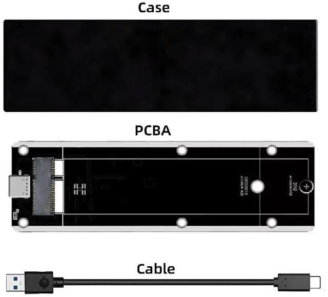 Alt view image 7 of 7 - 7+17Pin MAC SSD to USB 3.0 Type-C 5Gbps Mobile HDD Case Enclosure Adapter for 2012 MAC Air Pro A1465 A1466 Retina SSD