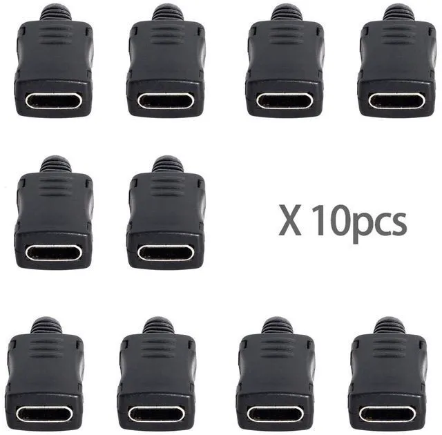 Alt view image 2 of 7 - 10set DIY 4pin USB 2.0 Type C Female Socket Connector SMT Type with PC Board & Housing & 3.0mm SR