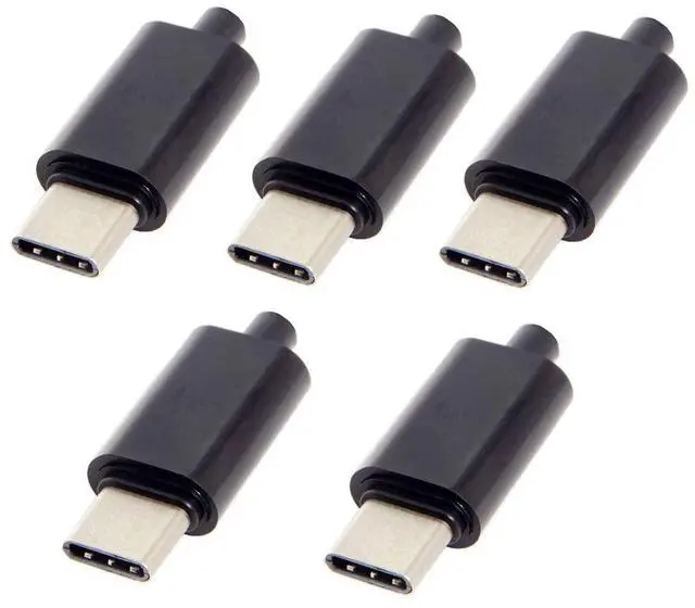 Main image of 5pcs/lot DIY 24pin USB Type C USB-C Male OTG Host Type 5.1k Resistor with Black Housing Cover