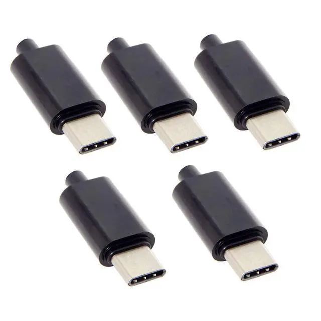Alt view image 5 of 6 - 5pcs/lot DIY 24pin USB Type C USB-C Male OTG Host Type 5.1k Resistor with Black Housing Cover