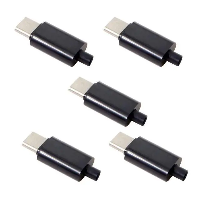 Alt view image 6 of 6 - 5pcs/lot DIY 24pin USB Type C USB-C Male OTG Host Type 5.1k Resistor with Black Housing Cover