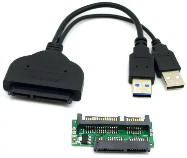 Alt view image 2 of 7 - USB 3.0 to SATA & Micro SATA Adapter for 1.8" & 2.5" Hard Disk Drive with Extra USB Power Cable