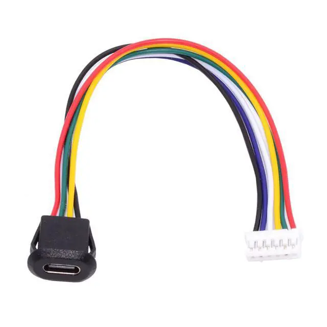 Alt view image 7 of 7 - 5pcs/Set Type C Female Socket to 6Pin Header Cable Pitch=2.0mm Latch Mount Type DIY OEM Support DC 5V/20V Power