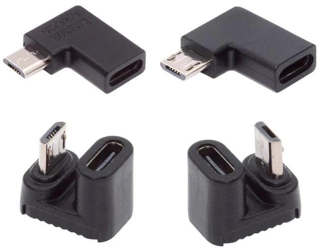 Main image of 4pcs/lot 90/360 Degree Angled Type USB-C USB2.0 Type C Female to Micro USB Male Power Data Adapter