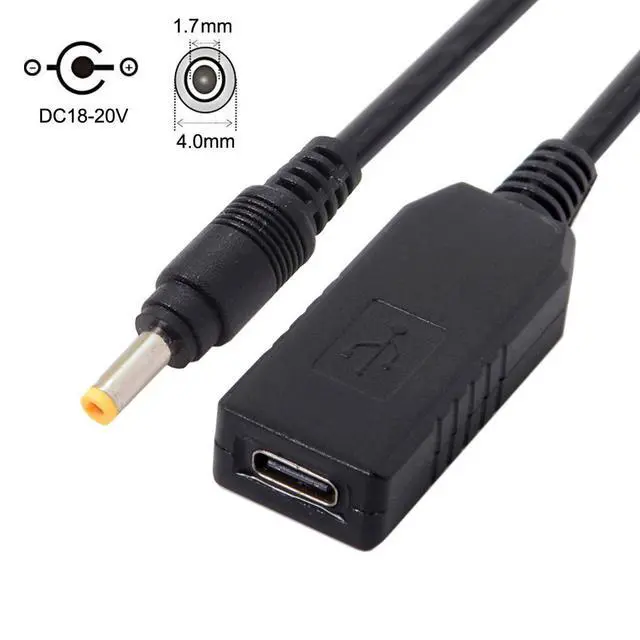 Alt view image 2 of 7 - USB 3.1 Type C USB-C Input to DC 20V 4.0x1.7mm Output Power Plug PD Emulator Trigger Charge Cable for Laptop
