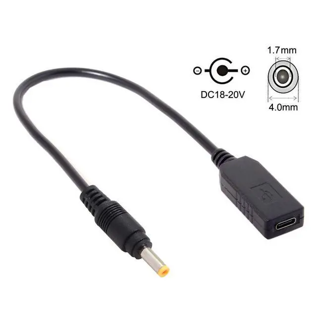 Alt view image 5 of 7 - USB 3.1 Type C USB-C Input to DC 20V 4.0x1.7mm Output Power Plug PD Emulator Trigger Charge Cable for Laptop