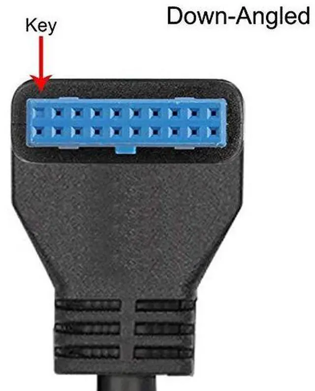 Alt view image 5 of 7 - USB 3.0 Single Port A Female Screw Mount Type to Down Angled Motherboard 20pin Header Cable 90 Degree