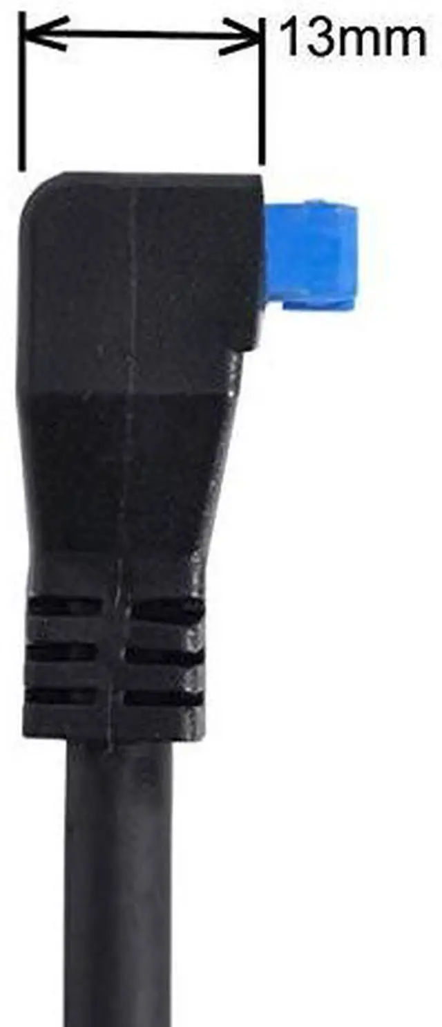 Alt view image 6 of 7 - USB 3.0 Single Port A Female Screw Mount Type to Down Angled Motherboard 20pin Header Cable 90 Degree