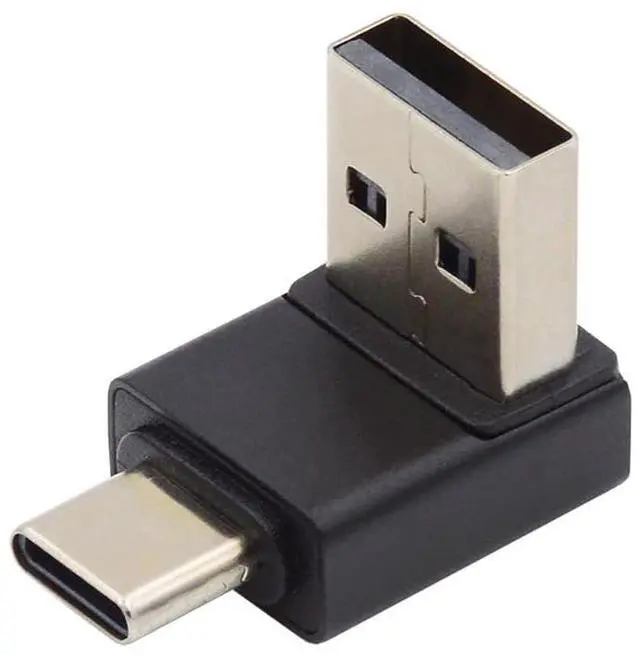 Main image of 10Gbps USB3.0 Type A Male to USB 3.1 Type C Male Data Charge Adapter 90 Degree Down Angled for Laptop Phone