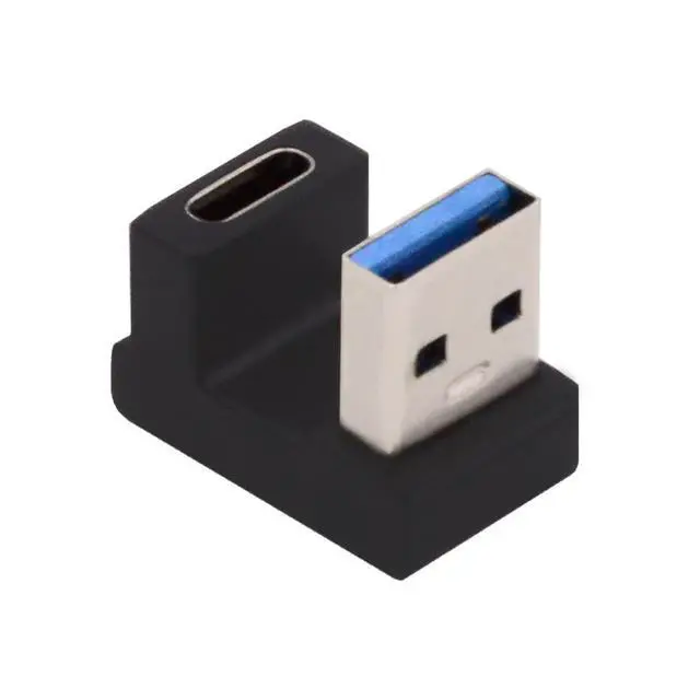 Alt view image 7 of 7 - USB-C Type C Female Back Angled Opposite U Shape to USB 3.0 A Male Data Adapter for Laptop Desktop