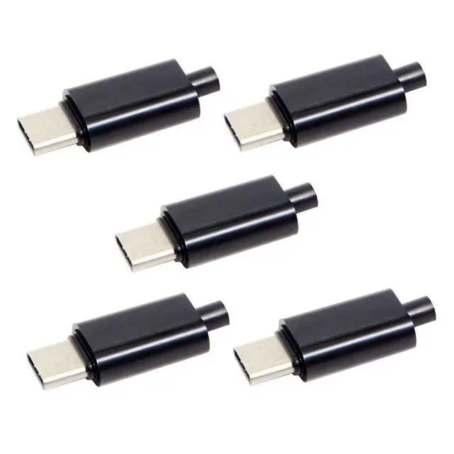 Alt view image 3 of 6 - 5pcs/lot DIY 24pin USB Type C USB-C Male OTG Host Type 5.1k Resistor with Black Housing Cover