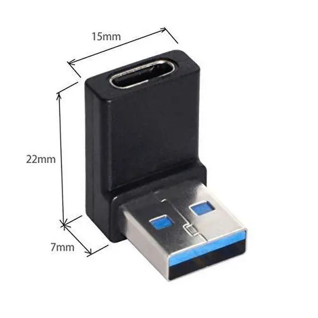 Alt view image 3 of 4 - USB-C Type C Female 90 Degree Down Angled to USB 3.0 A Male Data Adapter for Laptop Desktop
