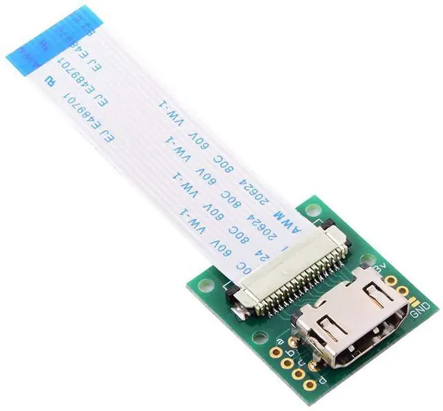 Alt view image 2 of 6 - Raspberry PI Camera Module to HDMI Type A Male HDTV FPC Flat Cable 5cm fit for PES001
