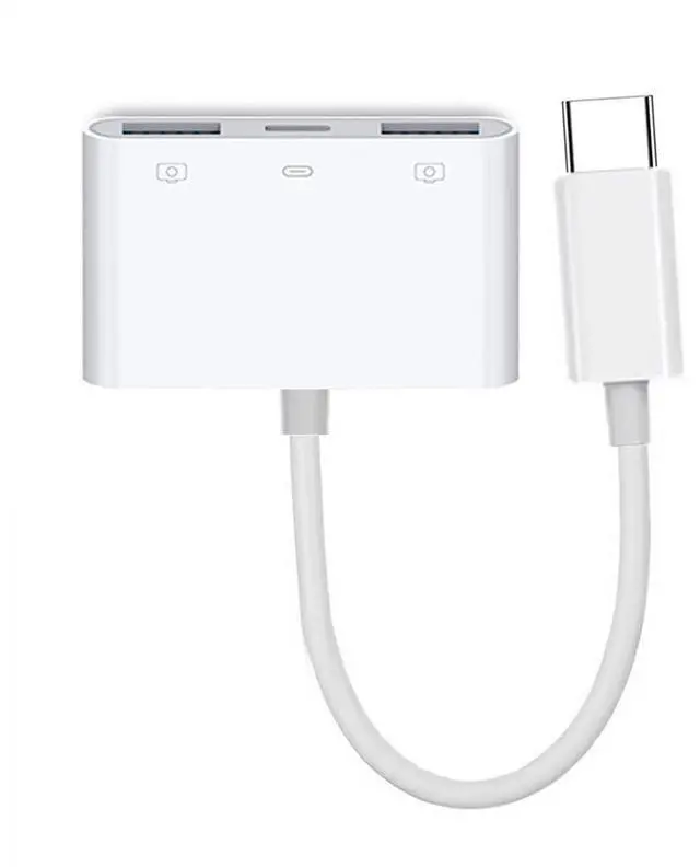Main image of 5Gbps USB-C Type C to Dual USB3.0 Type-A Female with PD Power Charge Adapter Compatible with Laptop Tablet Phone