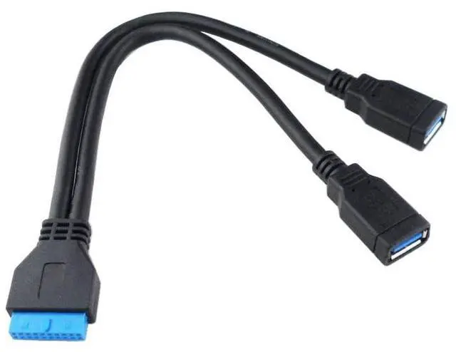 Main image of USB 3.0 2 Ports Female to Motherboard 20pin Header Cable for Front Panel 20cm