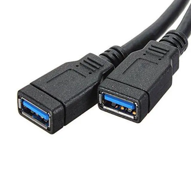 Alt view image 6 of 7 - USB 3.0 2 Ports Female to Motherboard 20pin Header Cable for Front Panel 20cm