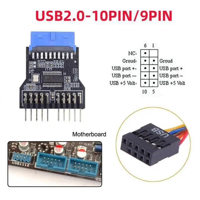 Alt view image 6 of 7 - USB 3.0 Header 19pin Motherboard 1 to 2 Extension HUB USB2.0 9Pin Female Connector Adapter Port Multilier
