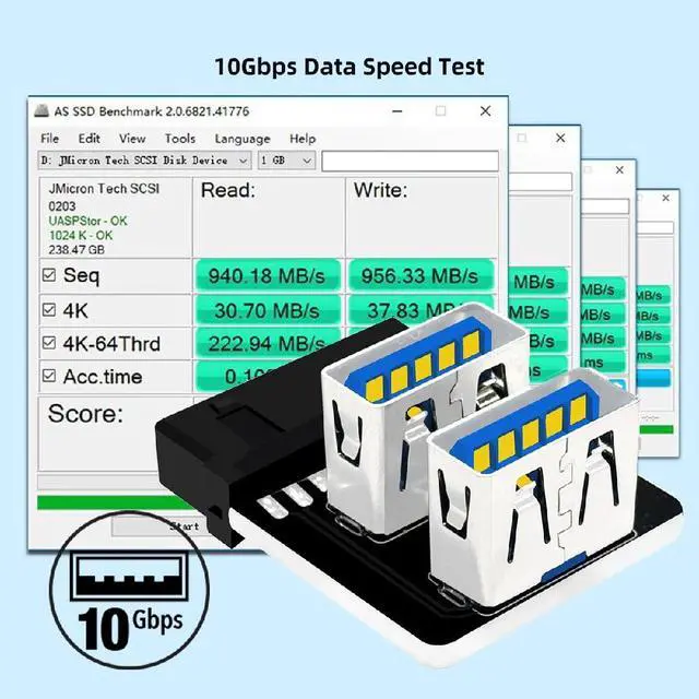 Alt view image 4 of 7 - USB3.0 Motherboard 19/20pin Box Header Slot to 10Gbps Dual USB 3.0 Type-A Adapter Reverse Angled Vertical Type