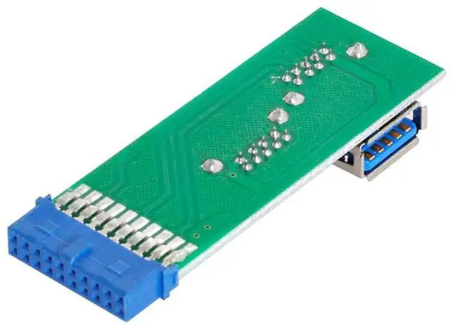 Alt view image 6 of 7 - Dual Side USB 3.0 A Type Female to Motherboard 20Pin 19 Pin Box Header Slot Adapter PCBA with LED