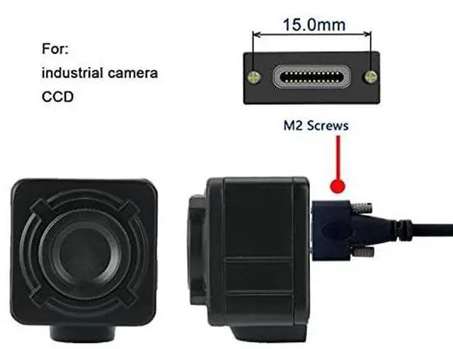Alt view image 7 of 7 - USB 3.1 Type-C Dual M2 Screws Locking to Locking USB-C 10Gbps Data Cable Panel Mount Thumbscrews Type 200cm