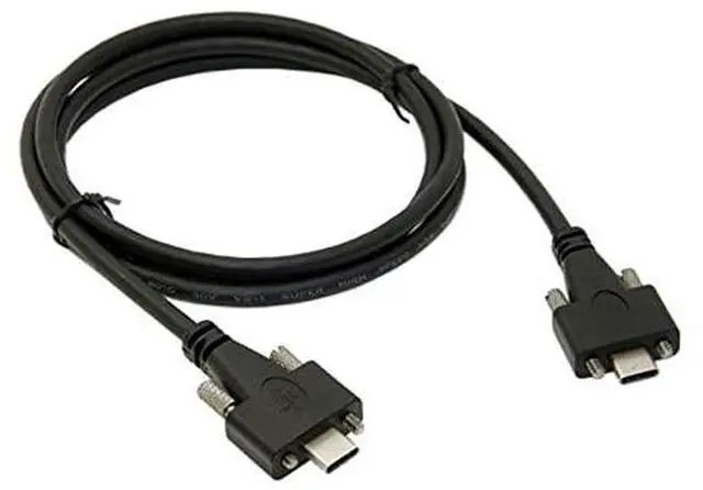Main image of USB 3.1 Type-C Dual M2 Screws Locking to Locking USB-C 10Gbps Data Cable Panel Mount Thumbscrews Type 200cm
