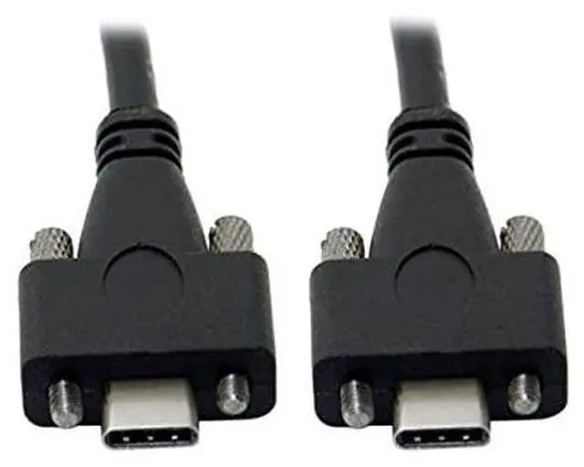 Alt view image 2 of 7 - USB 3.1 Type-C Dual M2 Screws Locking to Locking USB-C 10Gbps Data Cable Panel Mount Thumbscrews Type 200cm