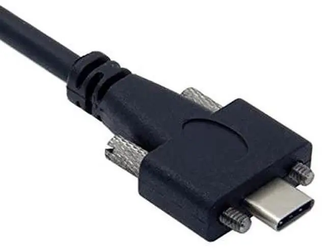 Alt view image 4 of 7 - USB 3.1 Type-C Dual M2 Screws Locking to Locking USB-C 10Gbps Data Cable Panel Mount Thumbscrews Type 200cm