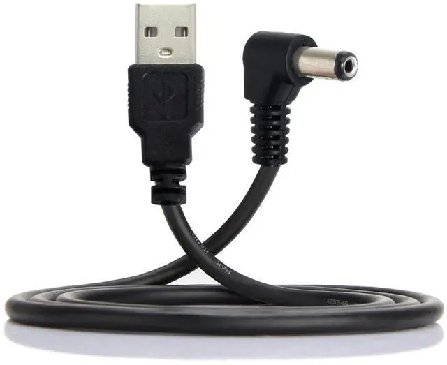 Main image of USB 2.0 A Type Male to Right Angled 90 Degree 5.5 x 2.1mm DC 5V Power Plug Barrel Connector Charge Cable