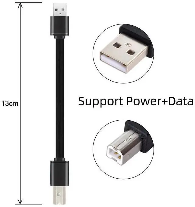 Alt view image 5 of 7 - 13cm USB 2.0 Type-A Male to Type-B Male Male Data Flat Slim FPC Cable for Scanner & Disk & Printer