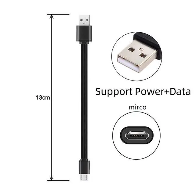Alt view image 6 of 7 - 13cm USB 2.0 Type-A Male to Micro USB Male Male Data Flat Slim FPC Cable for FPV & Disk & Phone