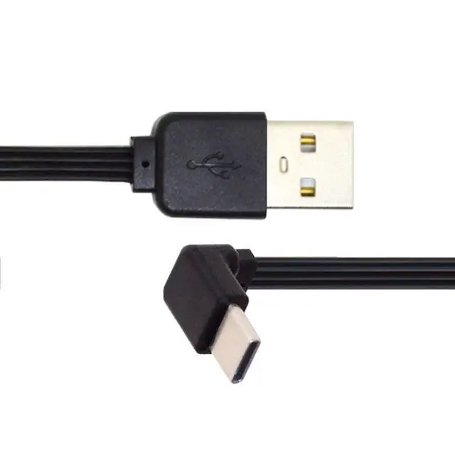 Alt view image 7 of 7 - USB 2.0 Type-A Male to USB-C Type-C Up Down Angled 90 Degree Data Flat Slim FPC Cable for FPV & Disk & Phone 13cm
