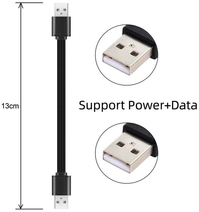 Alt view image 2 of 7 - 13cm USB 2.0 Type-A Male to Type-A Male Male Data Flat Slim FPC Cable for FPV & Disk & Phone