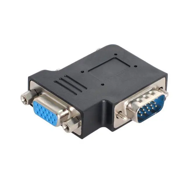 Alt view image 2 of 7 - HDB15Pin VGA RGB Screw Type Male to Female Right Angled 90 Degree Nut Type Extension Adapter for Monitor Displays