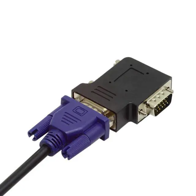 Alt view image 3 of 7 - HDB15Pin VGA RGB Screw Type Male to Female Right Angled 90 Degree Nut Type Extension Adapter for Monitor Displays