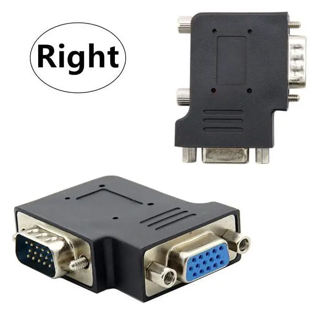 Alt view image 5 of 7 - HDB15Pin VGA RGB Screw Type Male to Female Right Angled 90 Degree Nut Type Extension Adapter for Monitor Displays