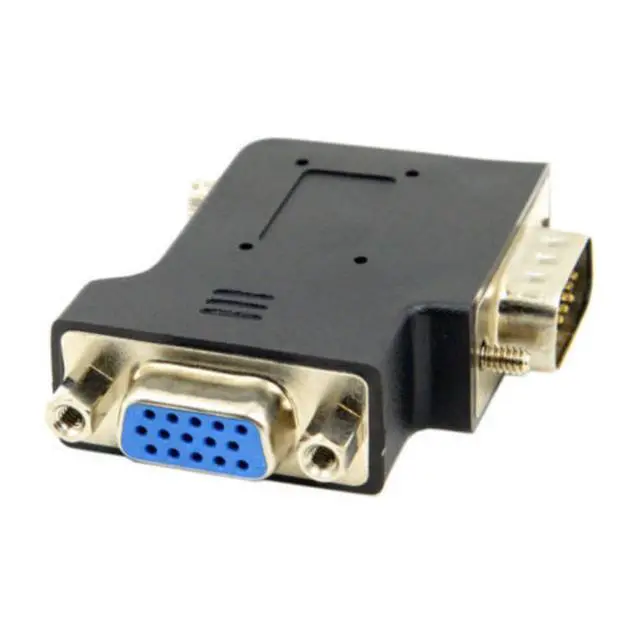 Alt view image 6 of 7 - HDB15Pin VGA RGB Screw Type Male to Female Left Angled 90 Degree Nut Type Extension Adapter for Monitor Displays
