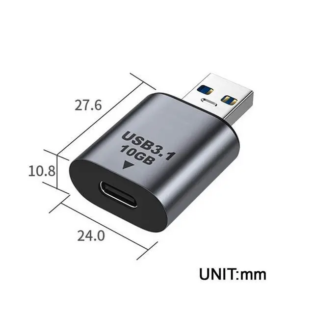 Alt view image 6 of 7 - 10Gbps USB-C USB 3.1 Type C Female to USB 3.0 A Male Data Adapter Data Power for Laptop Tablet Phone