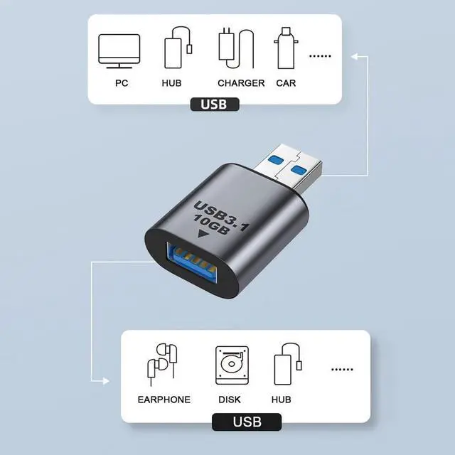 Alt view image 3 of 7 - 10Gbps USB 3.0/3.1 Type A Female to USB 3.0/3.1 A Male Data Adapter Extension for Laptop Desktop