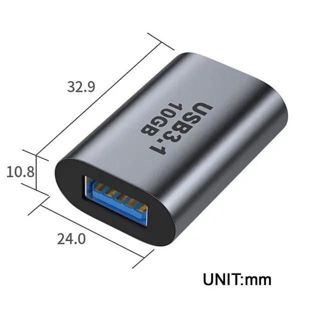 Alt view image 4 of 7 - 10Gbps USB-C USB 3.1 Type C Female to USB 3.0 A Female Data Adapter Data Power for Laptop Tablet Phone