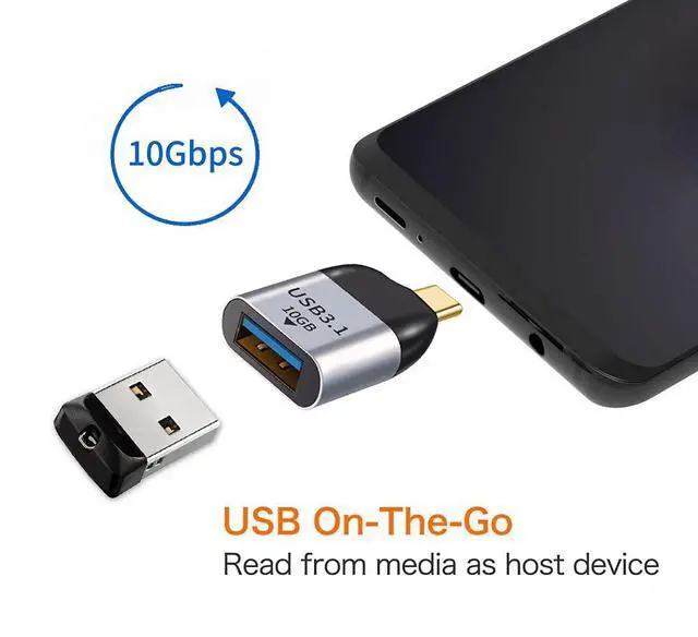 Alt view image 6 of 7 - USB 3.1 Type C Male Host to USB3.0 Type A Female OTG Data 10Gbps Adapter for Laptop & Phone