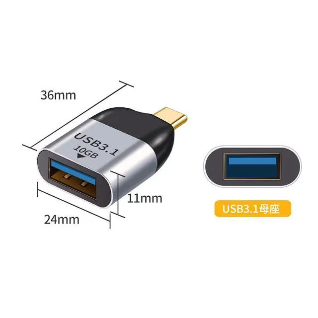 Alt view image 7 of 7 - USB 3.1 Type C Male Host to USB3.0 Type A Female OTG Data 10Gbps Adapter for Laptop & Phone