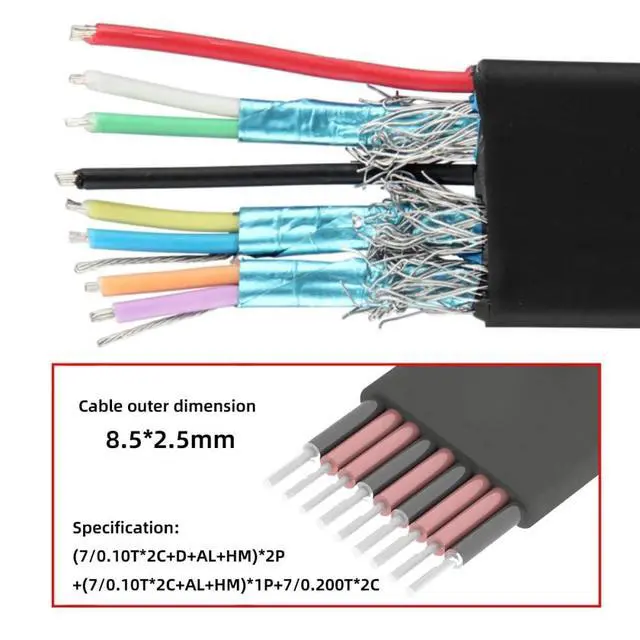 Alt view image 5 of 7 - Ultra Slim Flat Dual USB3.0 Female Type-A Panel Type to Motherboard 20pin 19Pin Header Data Cable 50CM