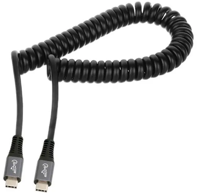 Main image of 20Gbps 100W USB-C Stretch Coiled USB4 Cable 8K for Laptop Keyboard Tablet Type-C Male to Male Cable Power & Data 1.8M