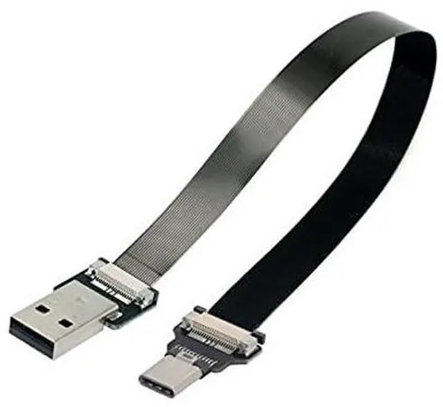 Main image of USB 2.0 Type-A Male to USB-C Type-C Male Data Flat Slim FPC Cable for FPV & Disk & Phone 100cm