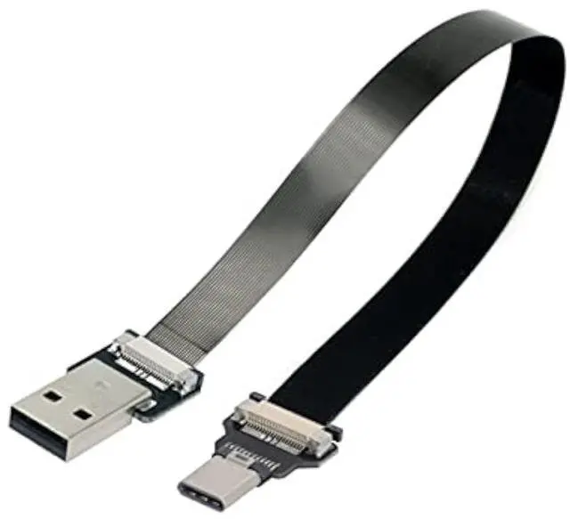 Main image of USB 2.0 Type-A Male to USB-C Type-C Male Data Flat Slim FPC Cable for FPV & Disk & Phone 200cm