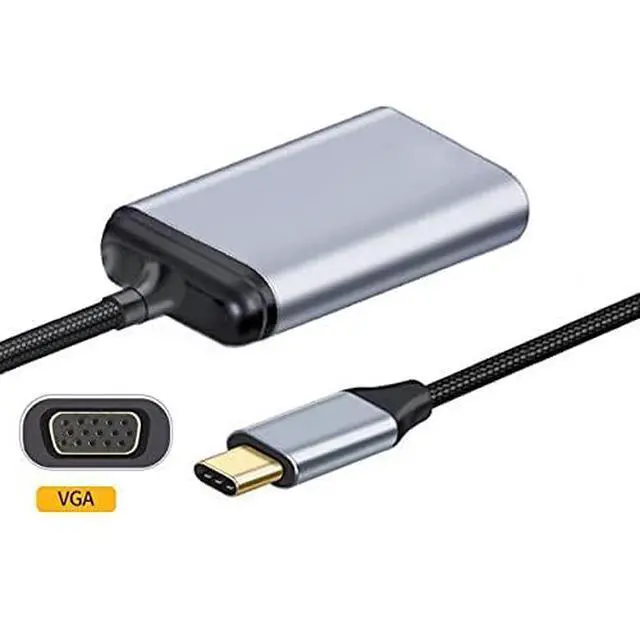 Alt view image 4 of 6 - USB-C Type C to VGA Cable Monitor Adapter 1080p 60hz for Tablet & Phone & Laptop