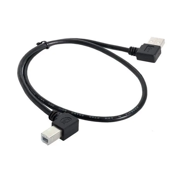Alt view image 7 of 7 - HDMIHOME Right Angled USB 2.0 A Male - B Male Printer Scanner 90 Degree Cable 50cm