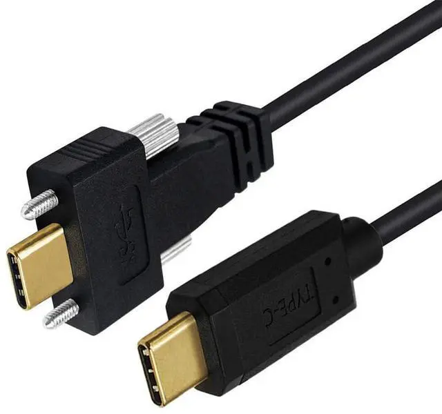 Main image of 10Gbps USB 3.1 Type-C Male to Dual Locking Thumbscrew USB-C Data 4K Cable Panel Mount Type 1M