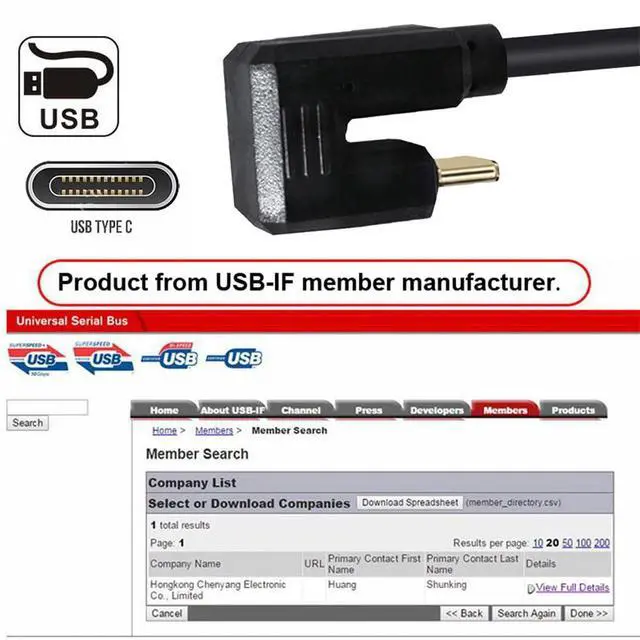 Alt view image 6 of 7 - 10Gbps USB 3.1 Type-C Male to Single Locking Thumbscrew U Shape Opposite Back Angled USB-C Data 4K Cable Panel Mount Type 1M